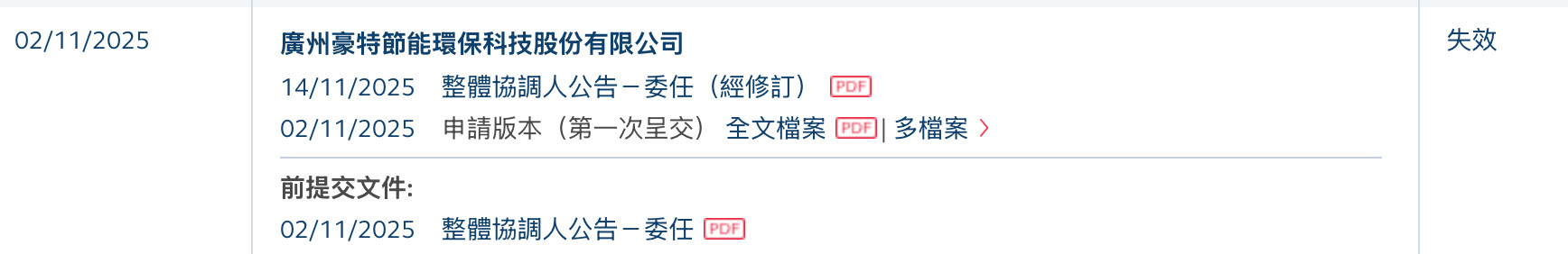 新股消息 | 豪特节能港股IPO招股书失效