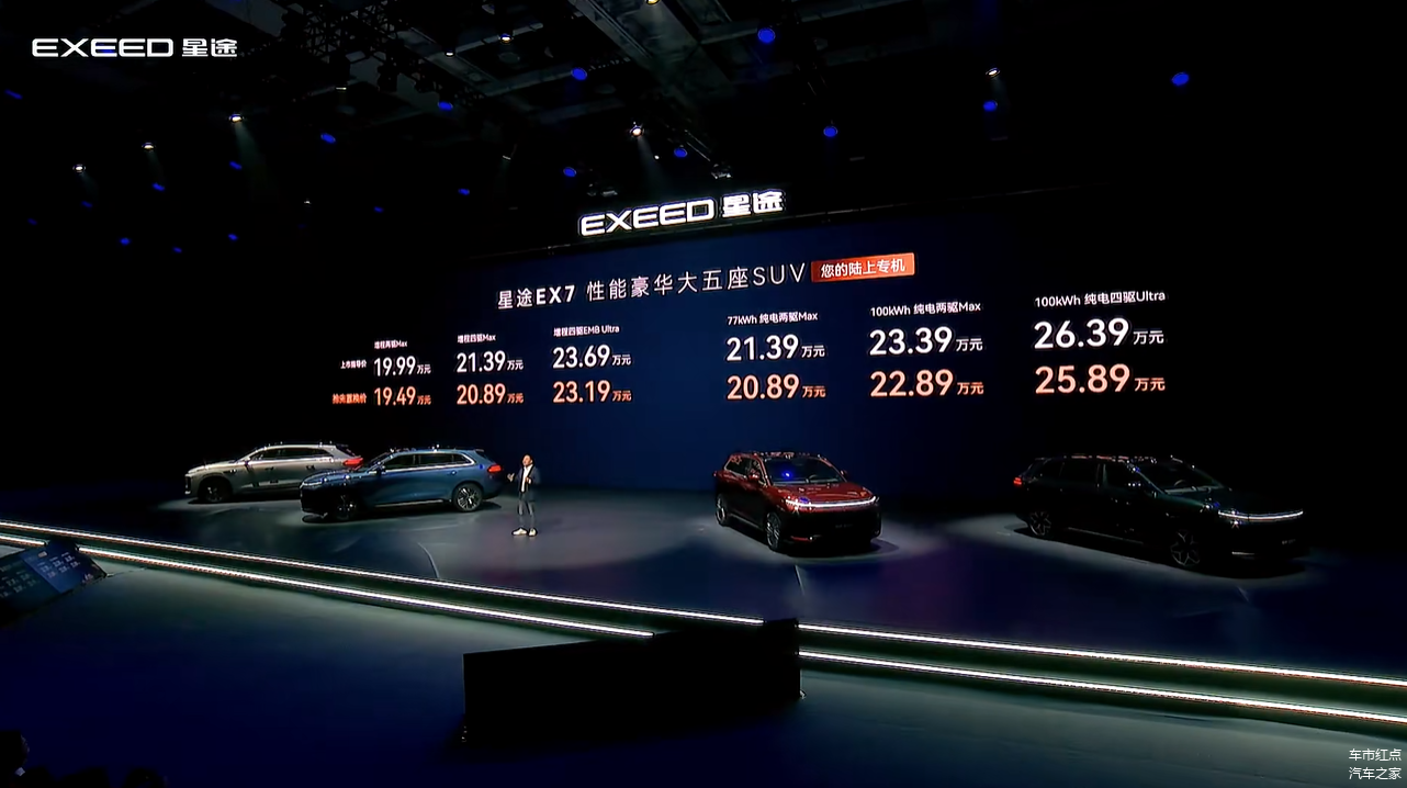性能豪华大五座SUV 星途EX7上市，售价19.99万起