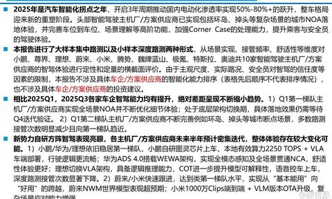报告派研读:2025年汽车行业城市NOA试驾报告
