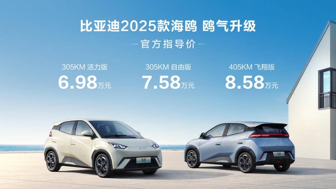 12项升级、16项全系标配，2025款海鸥售价6.98万元起