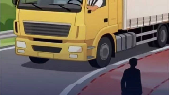 广东两学生蹦跳拦下险压人大货车