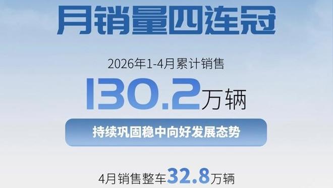 月销四连冠！上汽集团前四月销量突破130万辆