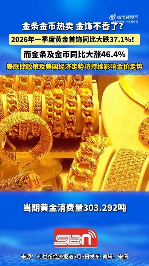 黄金首饰消费量还在下滑