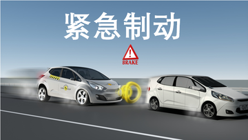 紧急制动[在最短距离内将车停住的行为]