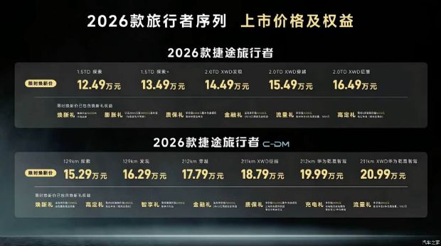 12.49万元起，2026款捷途旅行者/旅行者C-DM正式上市_购车网