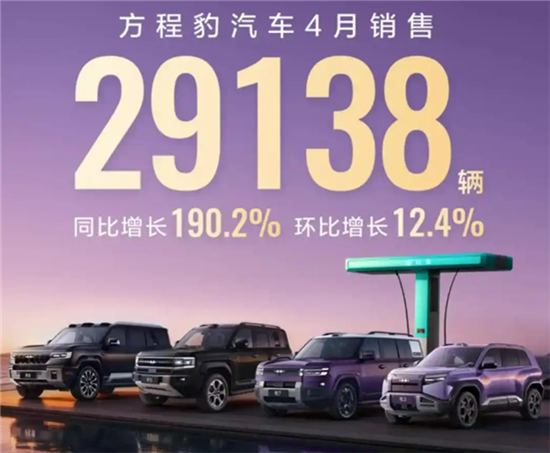 方程豹4月销量大涨190% 闪充版成增长主力