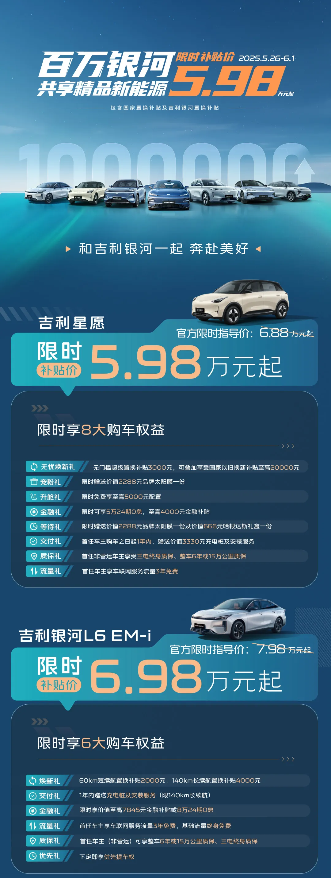 吉利银河推出全系限时补贴活动，最高直降9000元-第一电动网