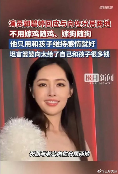向太如何具体解释向佐和郭碧婷的分居生活安排？