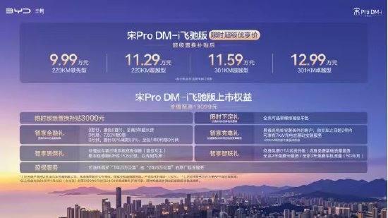 插混SUV宋ProDM-i飞驰版上市,纯电续航301km,售9.99万起