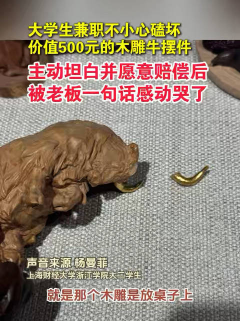 金华学生兼职磕坏东西老板反送礼