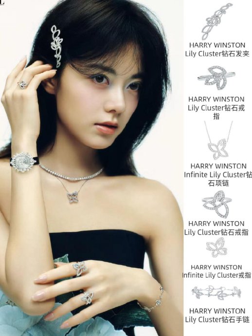 赵今麦在绿野仙踪大片中佩戴了哪些Harry Winston珠宝系列？