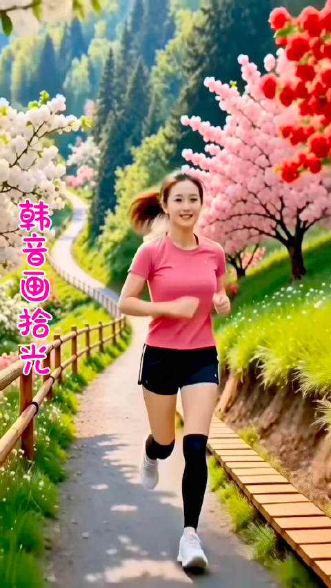 韩音画拾光原创诗歌描绘山野晨跑治愈风景