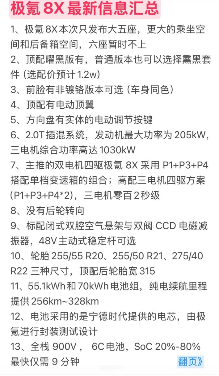 极氪 8X 核心信息全曝光 三电机 1030kW | BitAuto