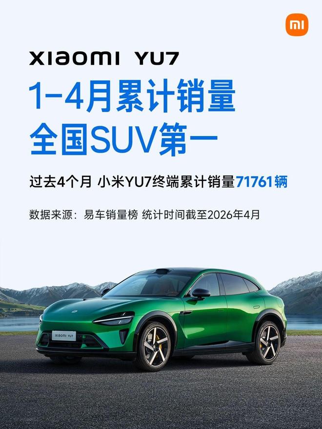 小米汽车：SU7和YU7今年都取得了很不错的销量成绩