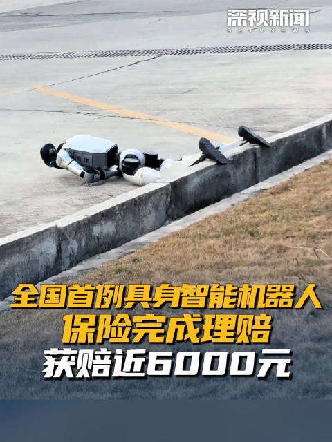 全国首例具身智能机器人保险完成理赔 获赔近6000元