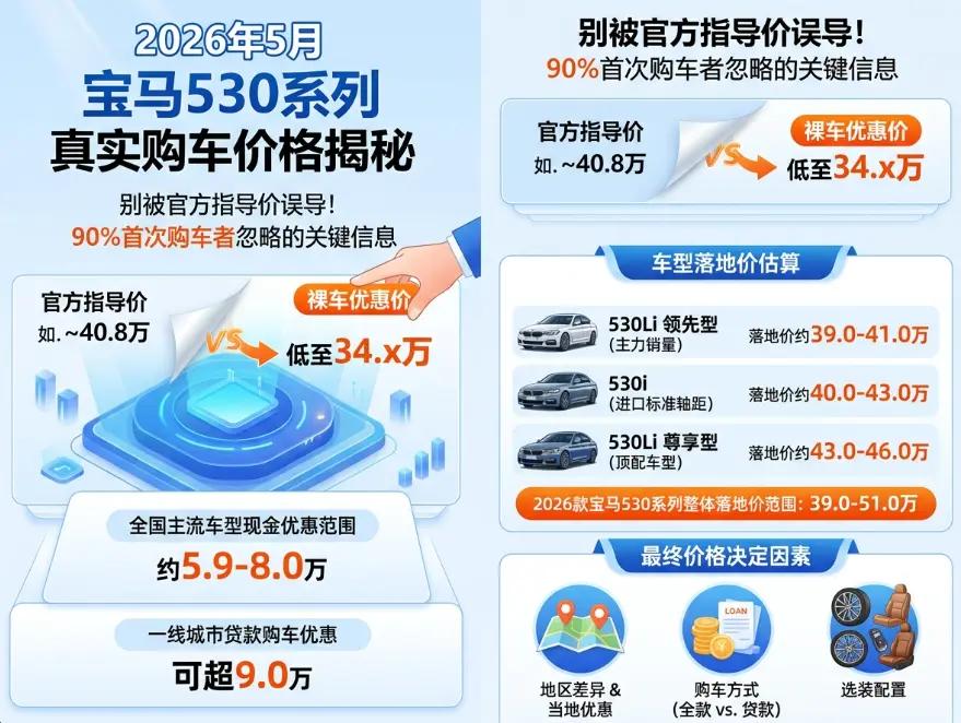 2026年5月宝马530最新价格全解析:指导价、终端优惠与落地价一次说清_开车指南_汽车百科网