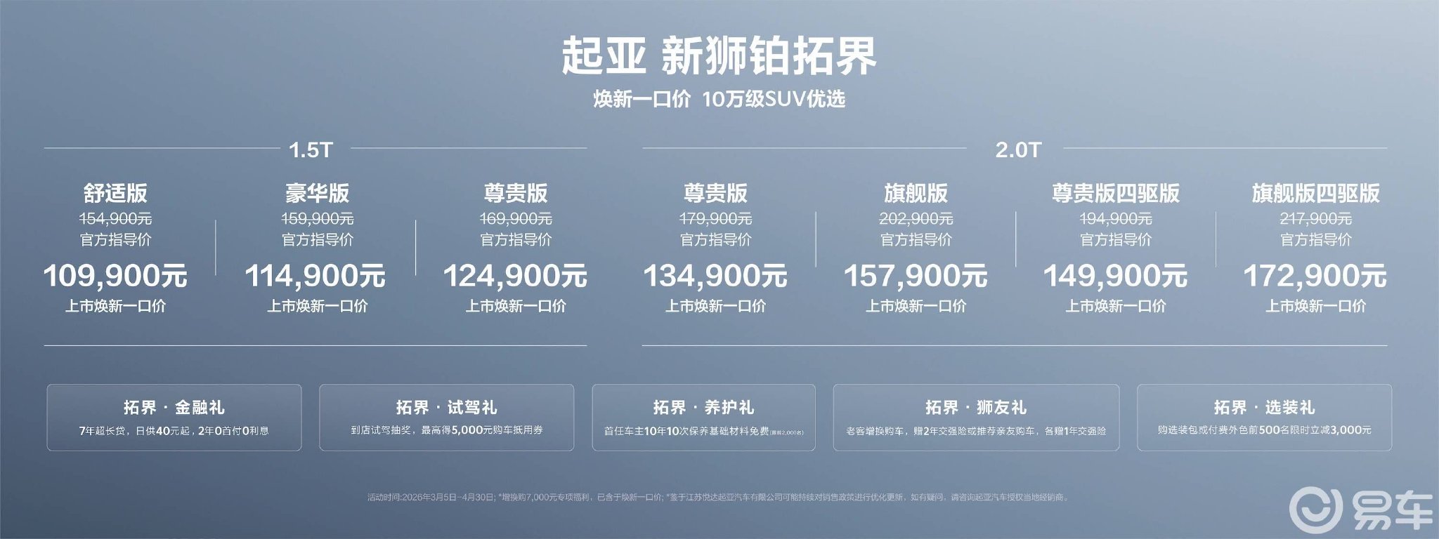 2026款起亚新狮铂拓界上市,家用首选