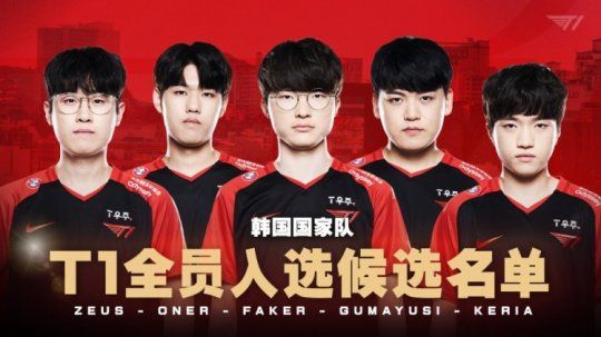 韩国公布LOL亚运候选名单，T1全员在列！唯一下路FMVP拒绝征召