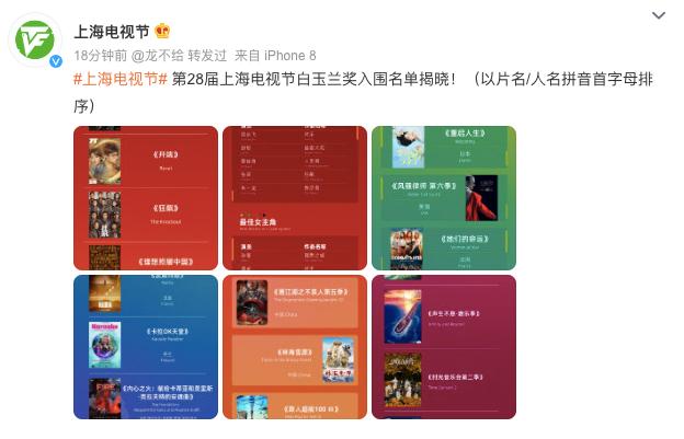 刚刚,白玉兰奖公布最新提名,你最看好谁拿奖?