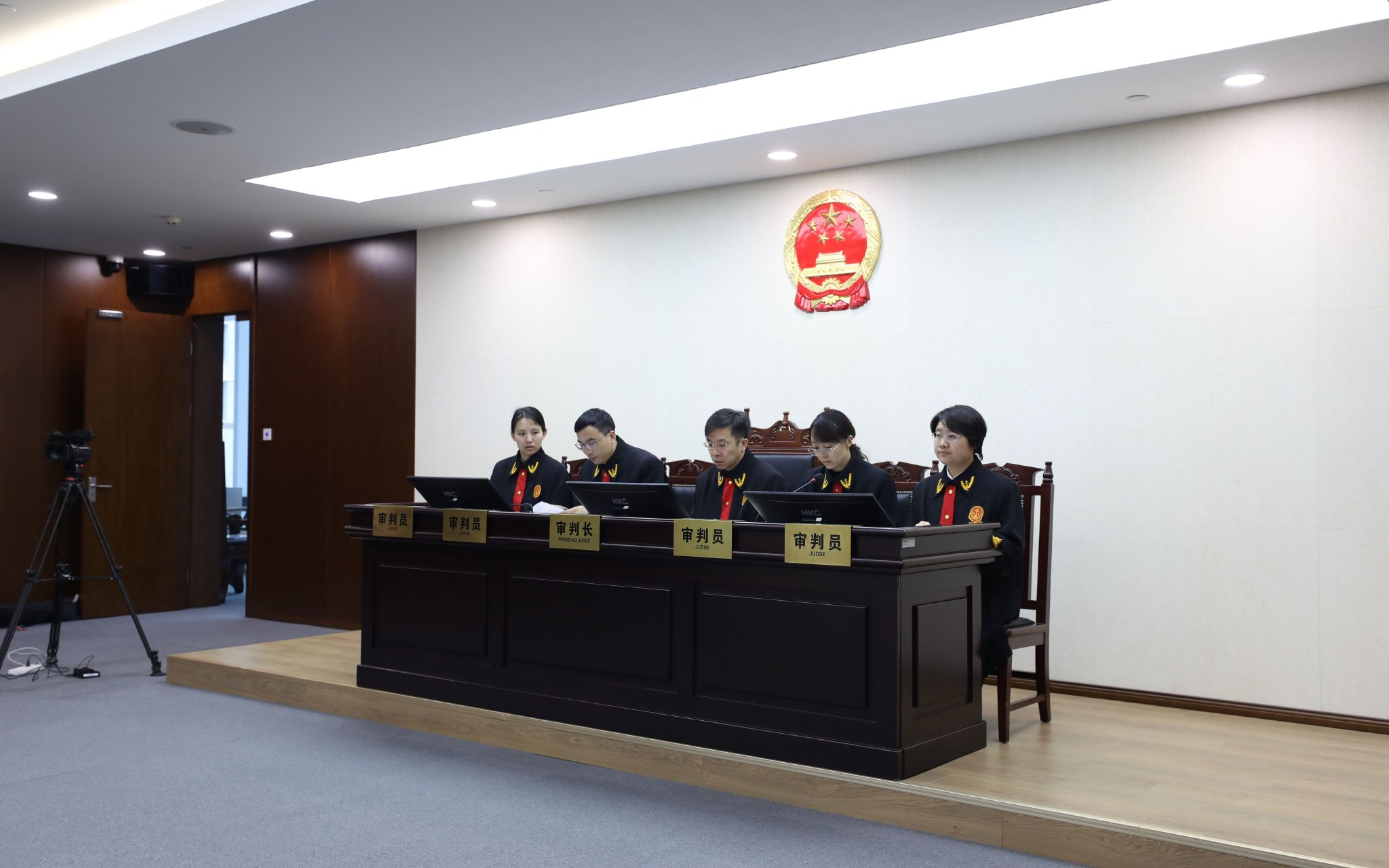 全國首例AI聲音權案庭審現場，庭審在線上進行。供圖