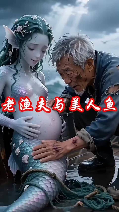 善良的老爷爷救了怀孕的人鱼，最后美人鱼派来一个报恩的女孩子