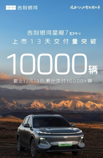吉利银河星舰7上市13天交付破万,成混动SUV市场新宠