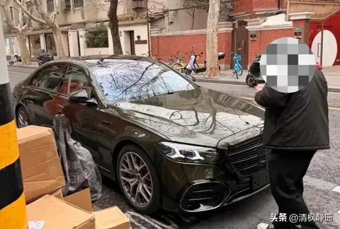 中期改款奔驰S级亮相国内街头!优雅橄榄绿与全面黑化设计的融合