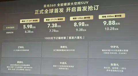 5.98万元起,五菱星光560预售发布,提供5座和7座可选