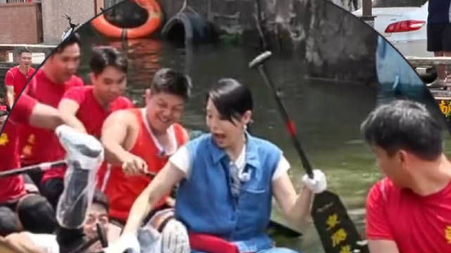 撒贝宁、胡杏儿体验龙舟漂移！弹射起步也是被撒贝宁体验到了！