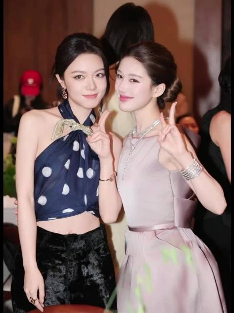 赵露思赵今麦同框造型对比，宝格丽代言人美貌引关注