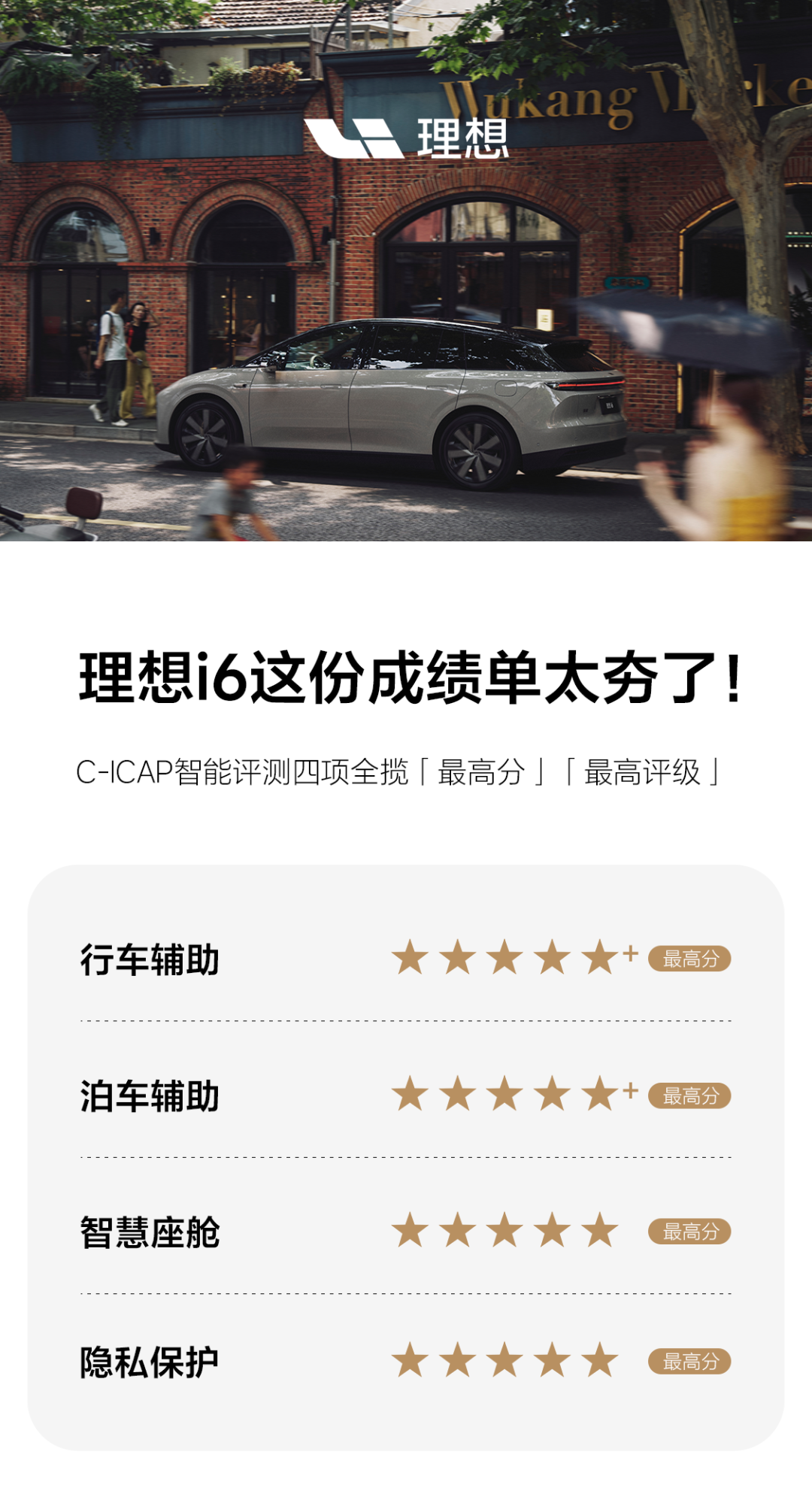 全维度最高分!理想i6这份智能成绩单不简单