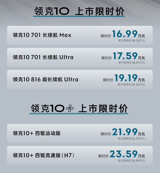 重构中大型运动纯电体验标准,领克10和领克10上市
