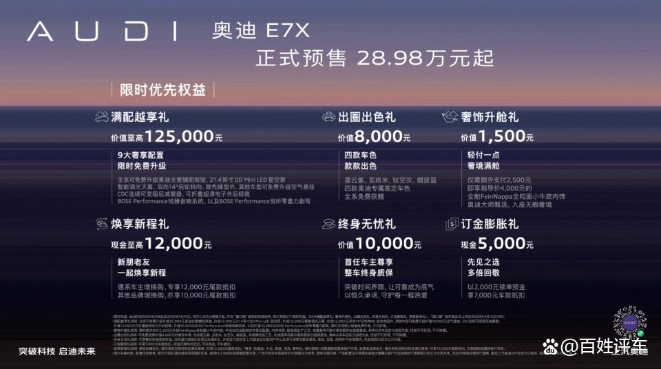 限时28.98万元起,奥迪E7X开启预售!