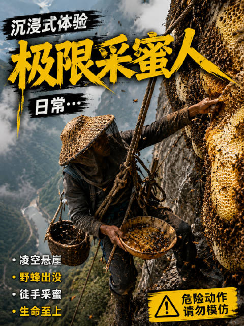 悬崖上的一口蜂蜜，背后是采蜜人拿命换来的胆量和生计