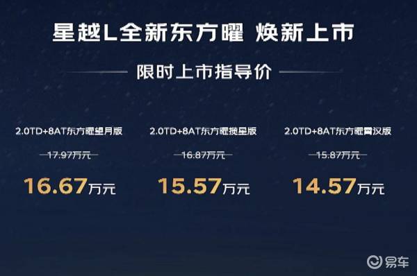 2.0T+8AT，星越L东方曜14.57万起!有何优缺点