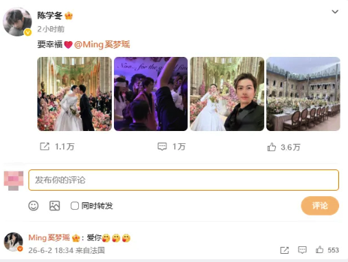 陈学冬分享与奚梦瑶合影 之前腿部受伤打了很多钉子_新闻频道
