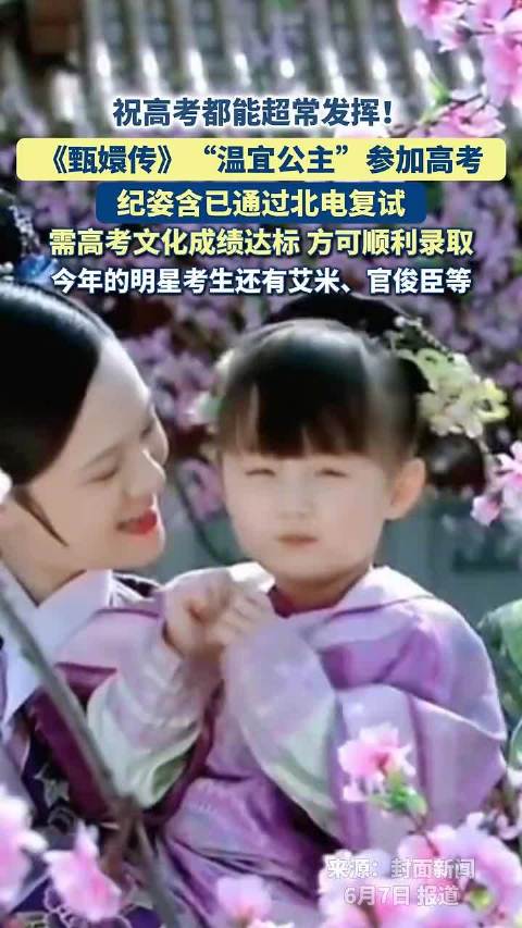 甄嬛传温宜公主参加高考