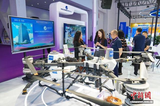 图为观众在现场咨询无人机信息。中新社记者 刘冉阳 摄