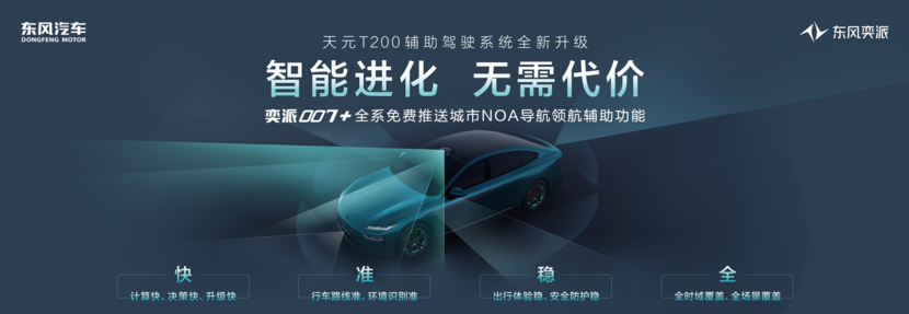 零成本享智驾!东风奕派007+城市NOA全系免费_太平洋号