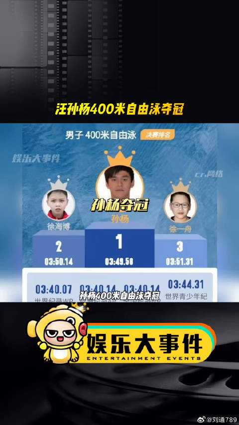 孙杨复出首战400米自由泳夺冠，33岁泳将力压徐海博