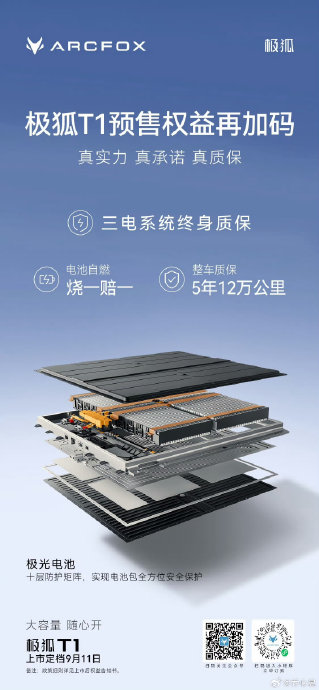 极狐T1宣称的电池安全承诺“烧一赔一”，具体保修政策是怎样的？