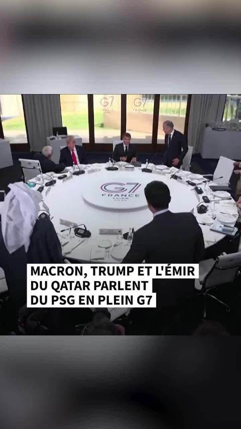 G7峰会间隙马克龙遭卡塔尔埃米尔调侃为巴黎欧冠夺冠假高兴