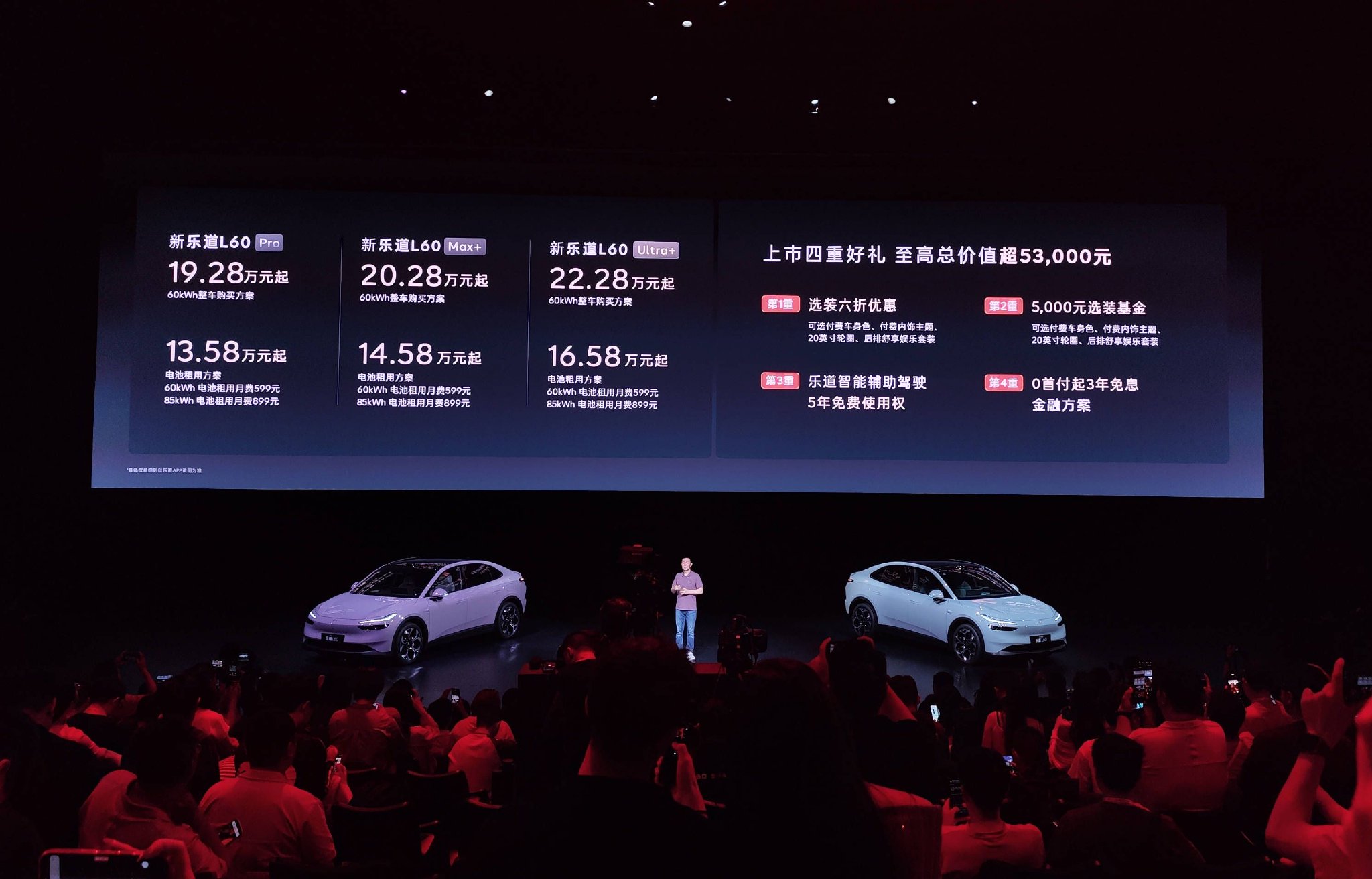 租电方案13.58万元起 新款乐道L60正式上市