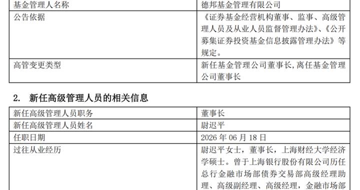 德邦基金新董事长到位，女掌舵人如何率队破局？实控人山东金控正主导一盘大旗