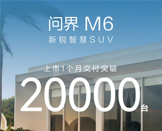 鸿蒙智行旗下问界M6上市首月交付破两万