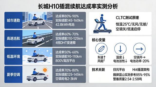 长城H10标称续航180km,冬天或仅跑90km?