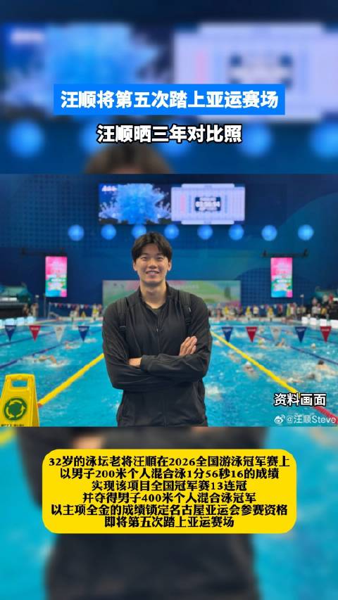 汪顺将第五次踏上亚运赛场