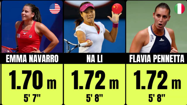 网球史上最高女子选手盘点，李娜1.72米未入列