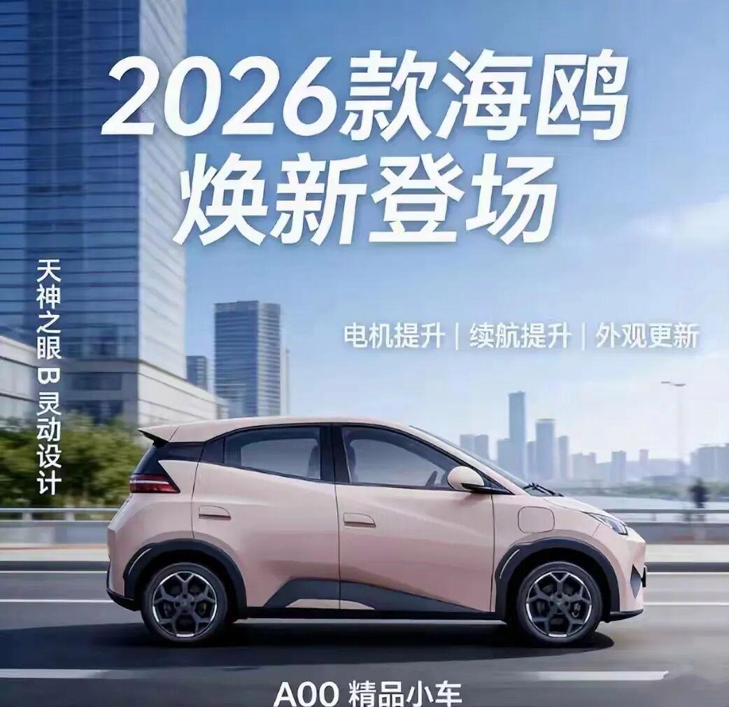 2026款比亚迪海鸥来了!激光雷达+续航超500公里,重新定义入门新能源标杆