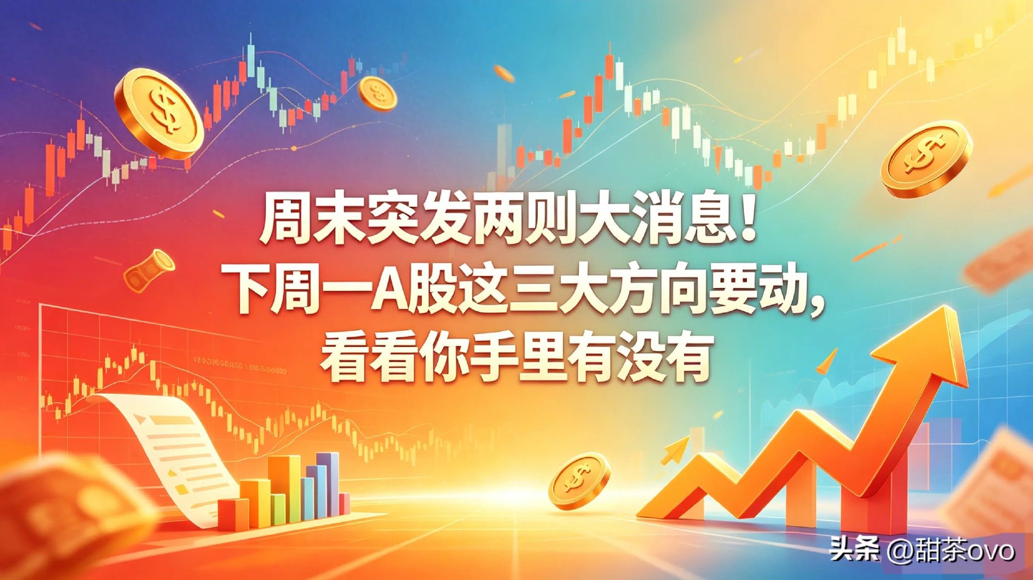 周末突发两则大消息！下周一A股这三大方向要动，看你手里有没有